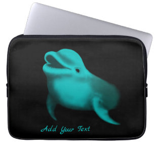 Lucky Dolphin - Add Your Text Laptop Sleeve