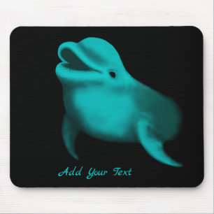 Lucky Dolphin - Add Your Text Mouse Pad