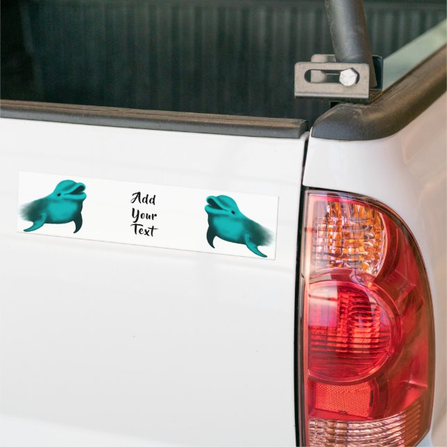 Lucky Dolphin Bumper Sticker (On Truck)