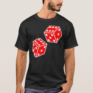 LUCKY. DOUBLE SIX. DICE, RED DICE, Throw the Dice, T-Shirt