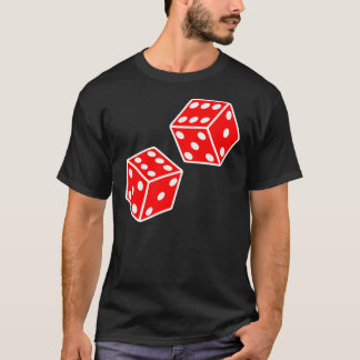 LUCKY. DOUBLE SIX. DICE, RED DICE, Throw the Dice, T-Shirt