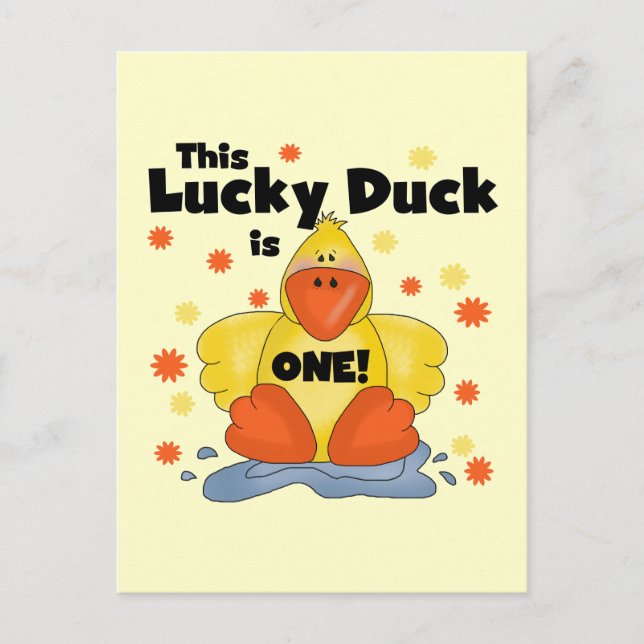 Lucky Duck 1st Birthday  T-shirts and Gifts Postcard (Front)