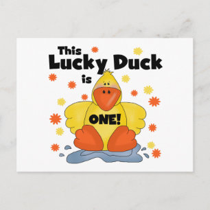 Lucky Duck 1st Birthday  T-shirts and Gifts Postcard