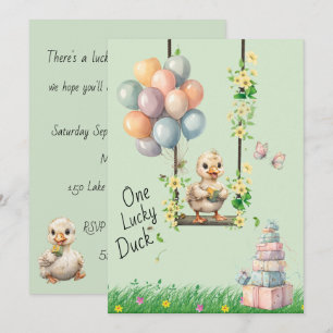 Lucky Duck Birthday Digital Birthday Inviation Invitation