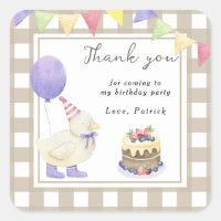 Lucky Duck birthday party thank you