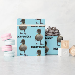 Lucky Duck Funny Cute Duckling Bird Photo Art Wrapping Paper