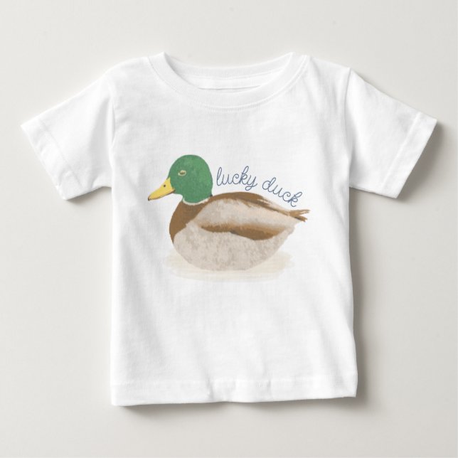 Lucky Duck Future Duck Hunter Baby Birthday T-Shirt (Front)