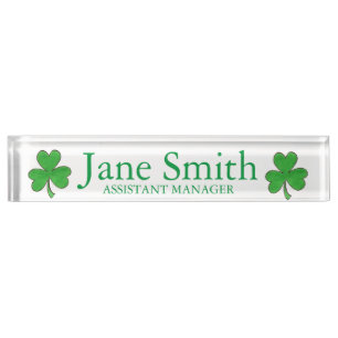 Lucky Duck Green Shamrock Saint Patrick's Day Nameplate