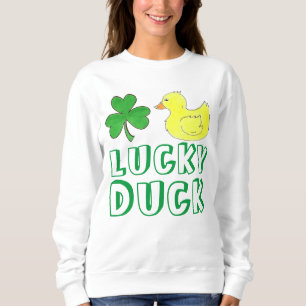 Lucky Duck Green Shamrock Saint Patrick's Day Sweatshirt