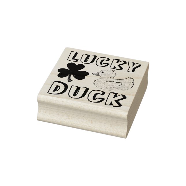 Lucky Duck Rubber Ducky Shamrock Clover Stamp (Stamp)