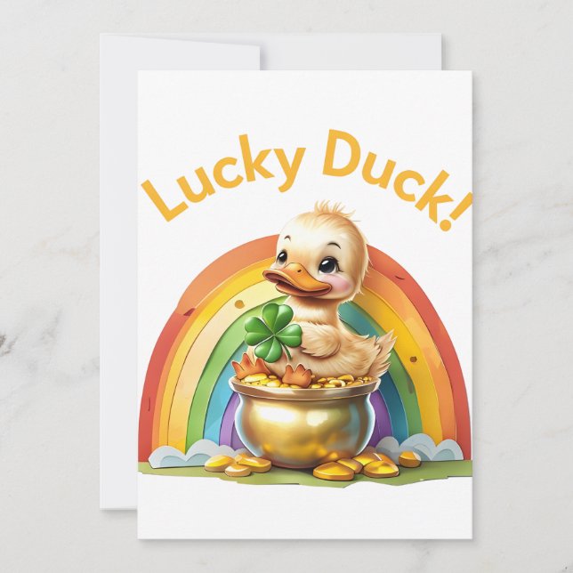 "Lucky Duck" St. Patrick’s Day Invitation (Front)