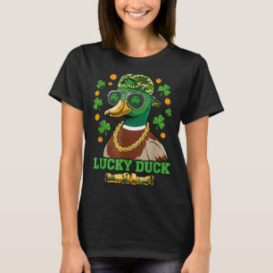 Lucky duck st patricks day mallard duck hunter men T-Shirt