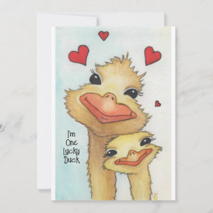 Lucky Duck Valentine Holiday Card