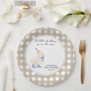 Lucky Duckling Baby Shower  Paper Plate