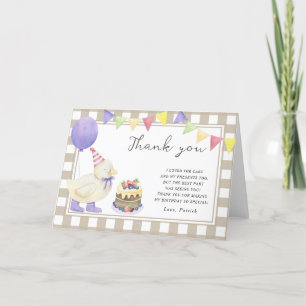 Lucky Duckling birthday party thank you Card
