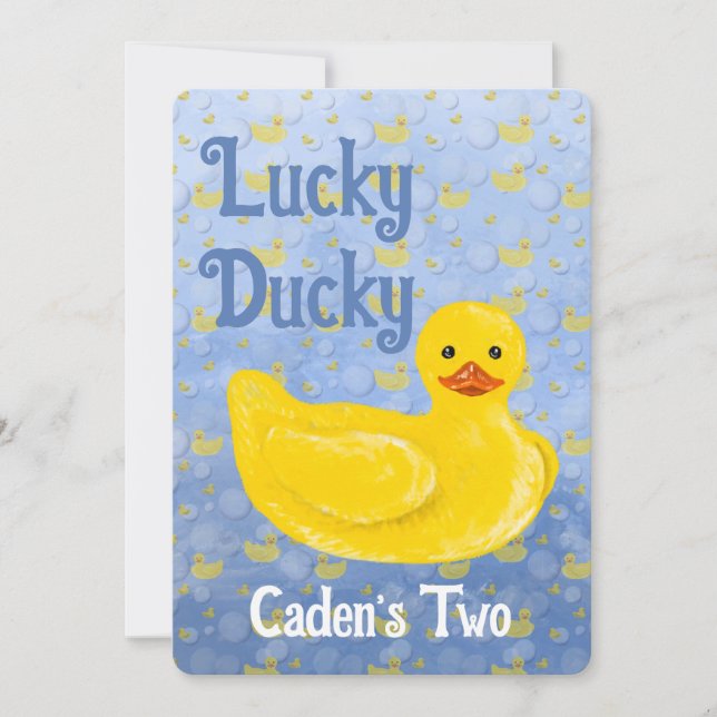 Lucky Ducky Second Birthday Invitation (Front)