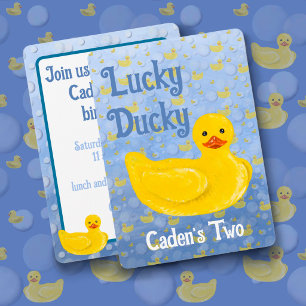 Lucky Ducky Second Birthday Invitation