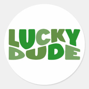 Lucky Dude 🍀 Classic Round Sticker