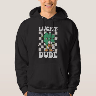 Lucky Dude Shamrock St Patricks Day Irish Groovy Hoodie