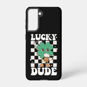 Lucky Dude Shamrock St Patricks Day Irish Groovy Samsung Galaxy Case