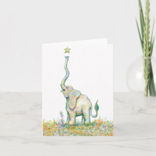 Lucky Elephant - Note Card - 4" x 5.6"