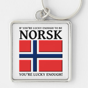 Lucky Enough To Be Norsk Keychain