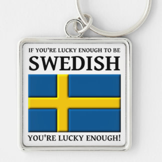 Lucky Enough To Be Swedish Keychain
