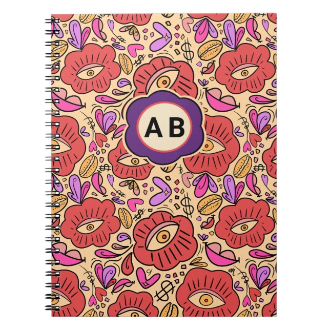 Lucky Eye Floral Pattern Notebook (Front)