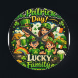 Lucky Family St. Patrick’s Day Collection 🍀 Round Clock<br><div class="desc">Celebrate St. Patrick’s Day with our fun and festive family matching collection. From parents to kids, these designs bring luck, smiles, and Irish spirit together. Perfect for family parties, parades, and holiday photos, each design features cheerful shamrocks, lucky themes, and playful styles made for the whole family to enjoy together....</div>