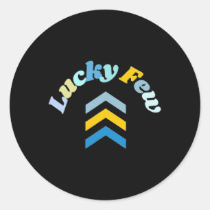 Lucky Few T21 Down Syndrome Awareness Yellow Blue Classic Round Sticker