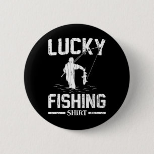 Lucky Fishing Funny Fishermen Fish Graphic 6 Cm Round Badge