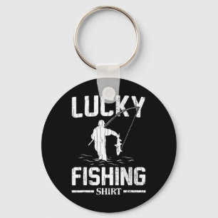 Lucky Fishing Funny Fishermen Fish Graphic  Key Ring