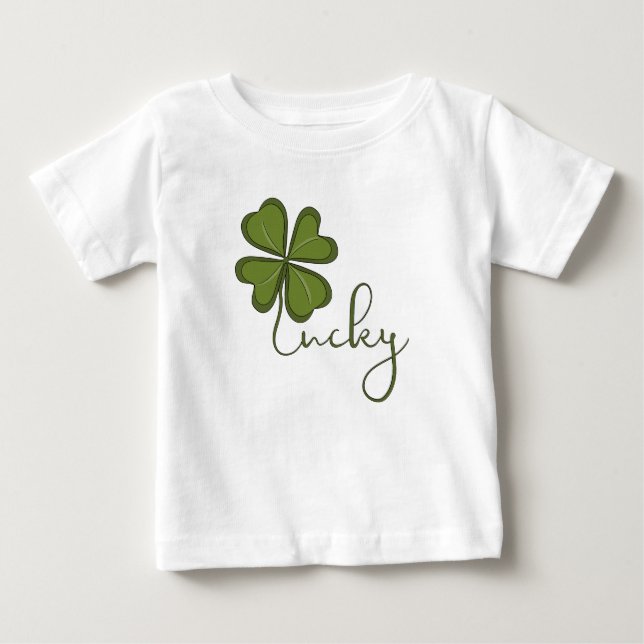 Lucky Four Leaf Clover Baby T-Shirt (Front)