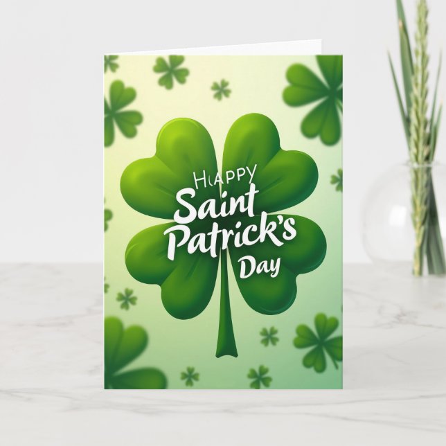 Lucky Four Leaf Clover Card (Front)
