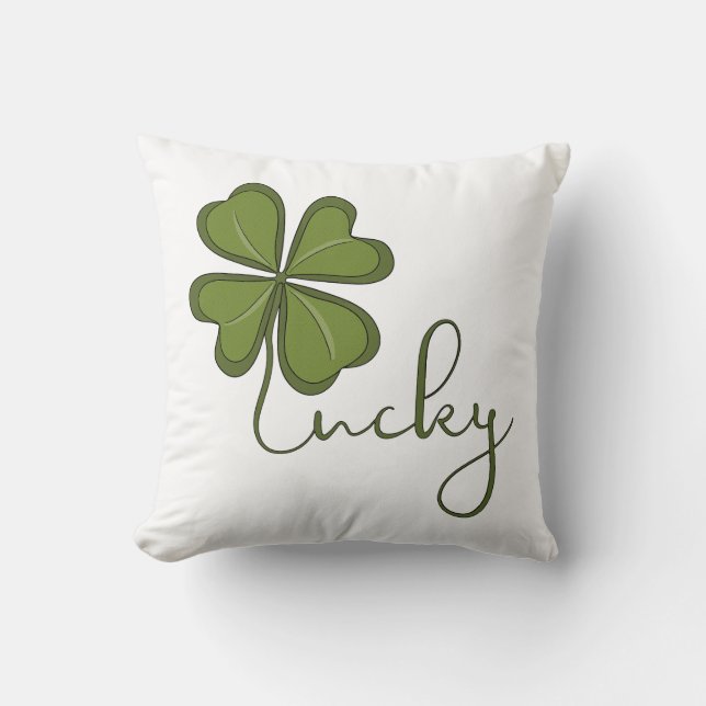 Lucky Four Leaf Clover Cushion (Front)