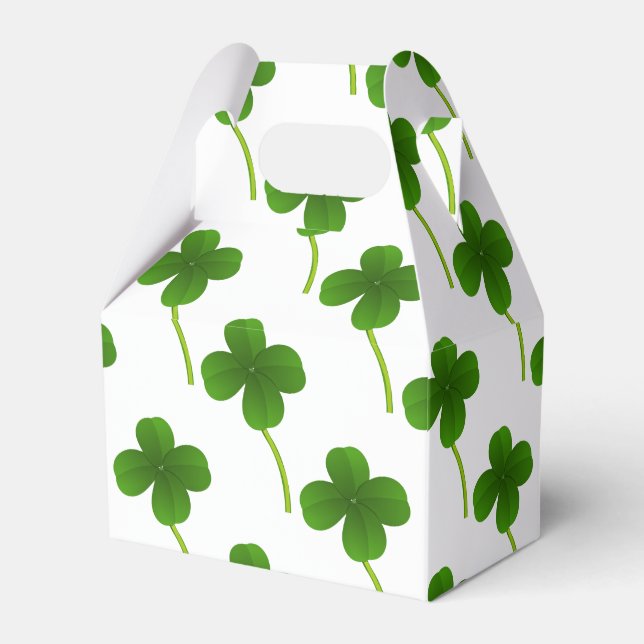 Lucky Four Leaf Clover Favour Box (Front Side)