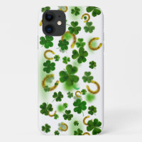 Lucky Four Leaf Clover Gold Horseshoe Trendy