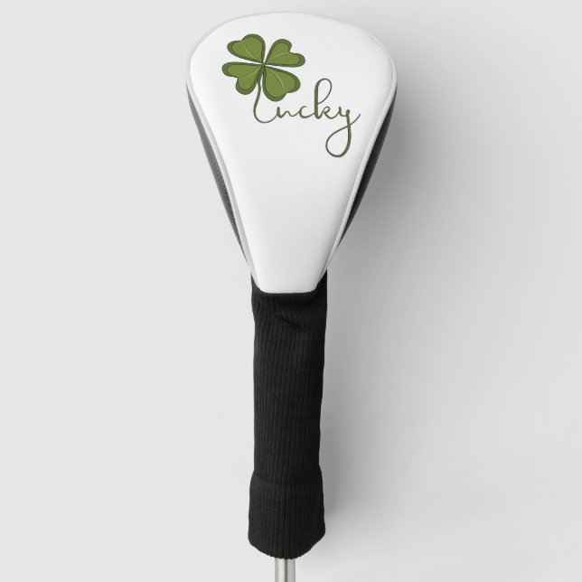 Lucky Four Leaf Clover Golf Head Cover (Front)