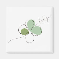 Lucky Four Leaf Clover Minimalist Line Art  