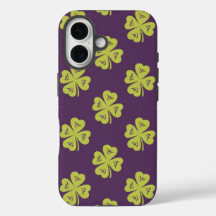 Lucky Four-Leaf Clover Pattern iPhone 16 Case