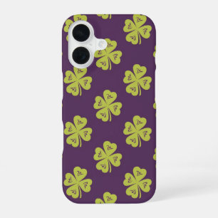 Lucky Four-Leaf Clover Pattern iPhone 16 Case