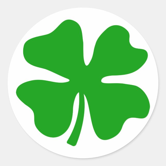 Lucky four leaf clover | St Patty's Day Classic Round Sticker (Front)