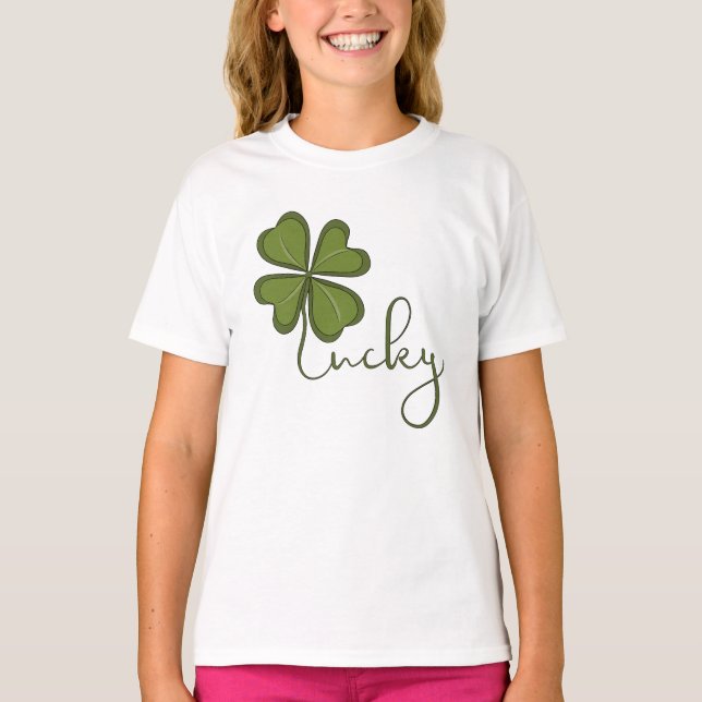 Lucky Four Leaf Clover T-Shirt (Front)
