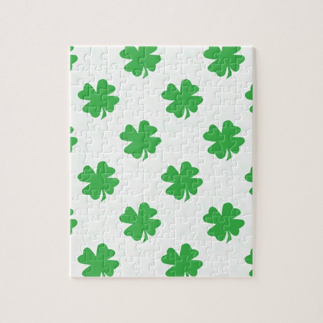 Lucky four leaf clovers jigsaw puzzle (Vertical)