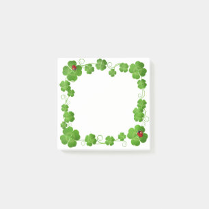 Lucky Four-Leaf Clovers & Ladybugs Post-it Notes