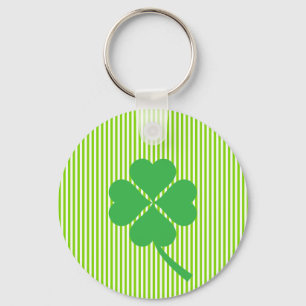 Lucky Four Leaf Shamrock Design-87906 Key Ring
