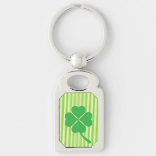 Lucky Four Leaf Shamrock Design-87906 Key Ring