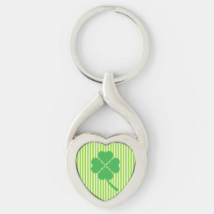 Lucky Four Leaf Shamrock Design-87906 Key Ring