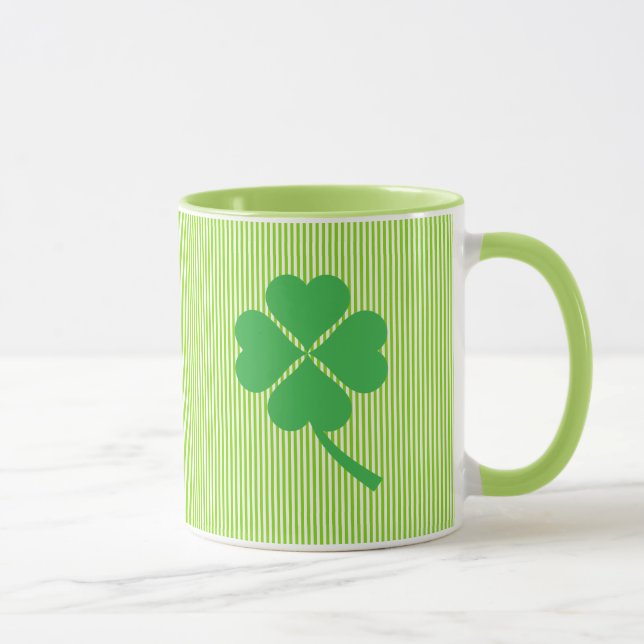 Lucky Four Leaf Shamrock Design-87906 Mug (Right)