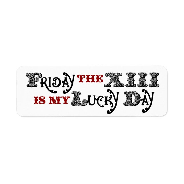 Lucky Friday the 13th White Label (Front)